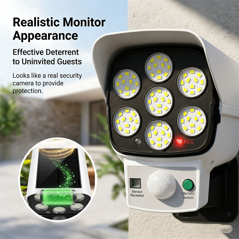 Home Security Flood Lights - Kamera atrapa zasilana energią słoneczną z